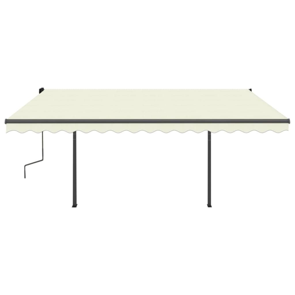 Tenda da Sole Retrattile Manuale con LED 4x3 m Crema cod mxl 43847