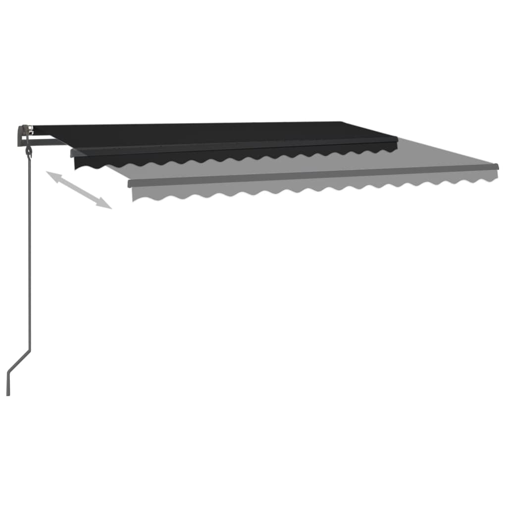 Tenda da Sole Retrattile Manuale con LED 4x3 m Antracite 3070144