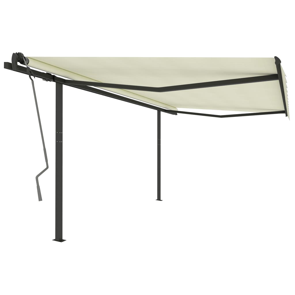 Tenda da Sole Retrattile Automatica con Pali 4x3 m Crema