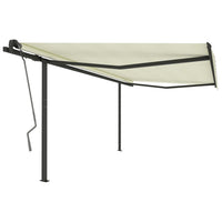 Tenda da Sole Retrattile Automatica con Pali 4x3 m Crema