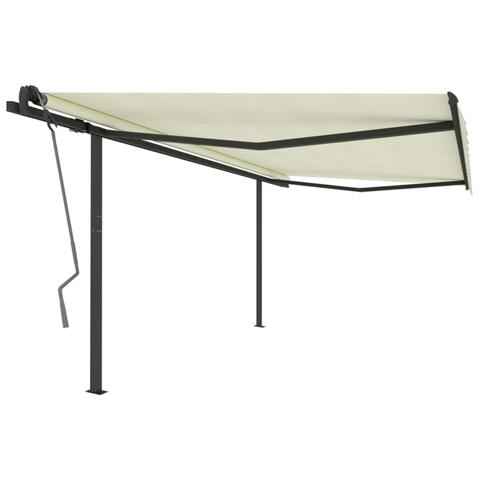 Tenda da Sole Retrattile Automatica con Pali 4x3 m Crema