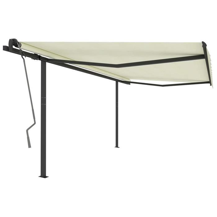 Tenda da Sole Retrattile Automatica con Pali 4x3 m Crema 3070147