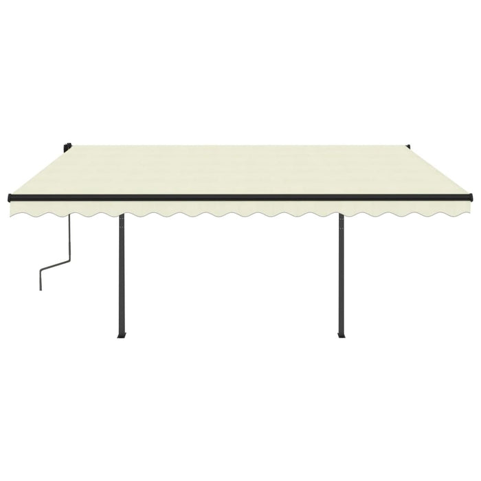 Tenda da Sole Retrattile Automatica con Pali 4x3 m Crema 3070147