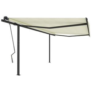 Tenda da Sole Retrattile Automatica con Pali 4x3 m Crema