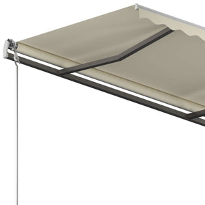 Tenda da Sole Retrattile Automatica con Pali 4x3 m Crema