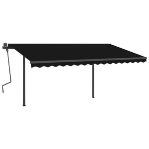 Tenda da Sole Retrattile Automatica con Pali 4x3 m Antracite cod mxl 58233