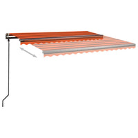 Tenda Sole Retrattile Manuale con Pali 4,5x3m Arancione Marrone 3070160