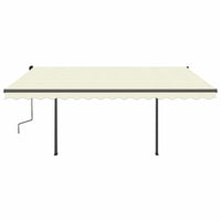 Tenda da Sole Retrattile Manuale con LED 4,5x3 m Crema 3070162