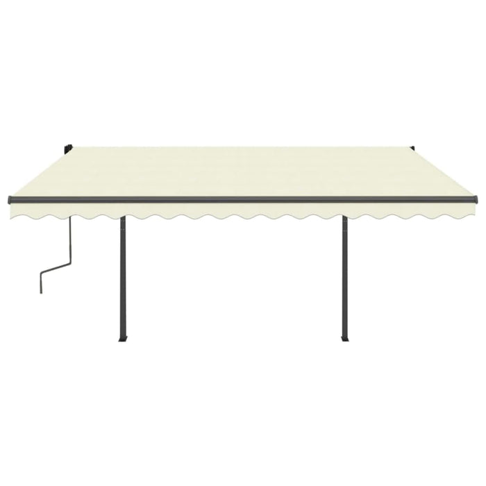 Tenda da Sole Retrattile Manuale con LED 4,5x3 m Crema 3070162