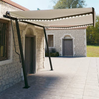 Tenda da Sole Retrattile Manuale con LED 4,5x3 m Crema 3070162