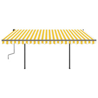 Tenda da Sole Retrattile Manuale con LED 4,5x3 m Gialla Bianca 3070163