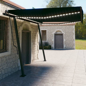 Tenda da Sole Retrattile Manuale con LED 4,5x3 m Antracite cod mxl 52845