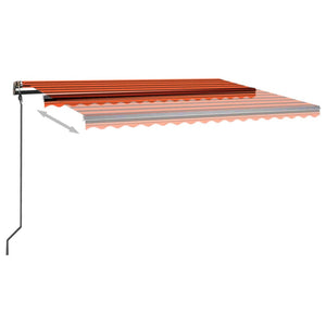 Tenda da Sole Retrattile Manuale LED 4,5x3 m Arancio Marrone cod mxl 52876