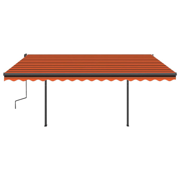 Tenda da Sole Retrattile Manuale LED 4,5x3 m Arancio Marrone cod mxl 52876