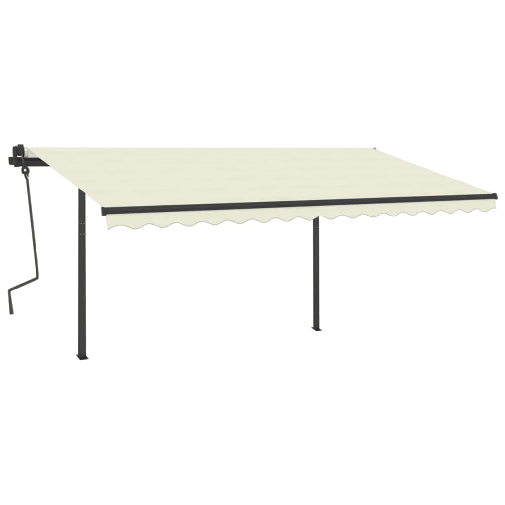 Tenda da Sole Retrattile Automatica con Pali 4,5x3 m Crema cod mxl 60240