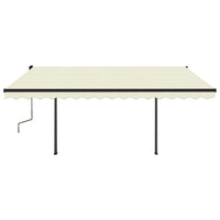 Tenda da Sole Retrattile Automatica con Pali 4,5x3 m Crema cod mxl 60240