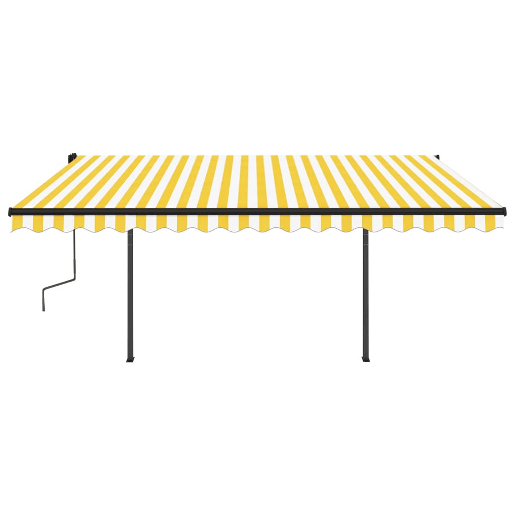 Tenda da Sole Retrattile Automatica Pali 4,5x3 m Gialla Bianca cod mxl 60244