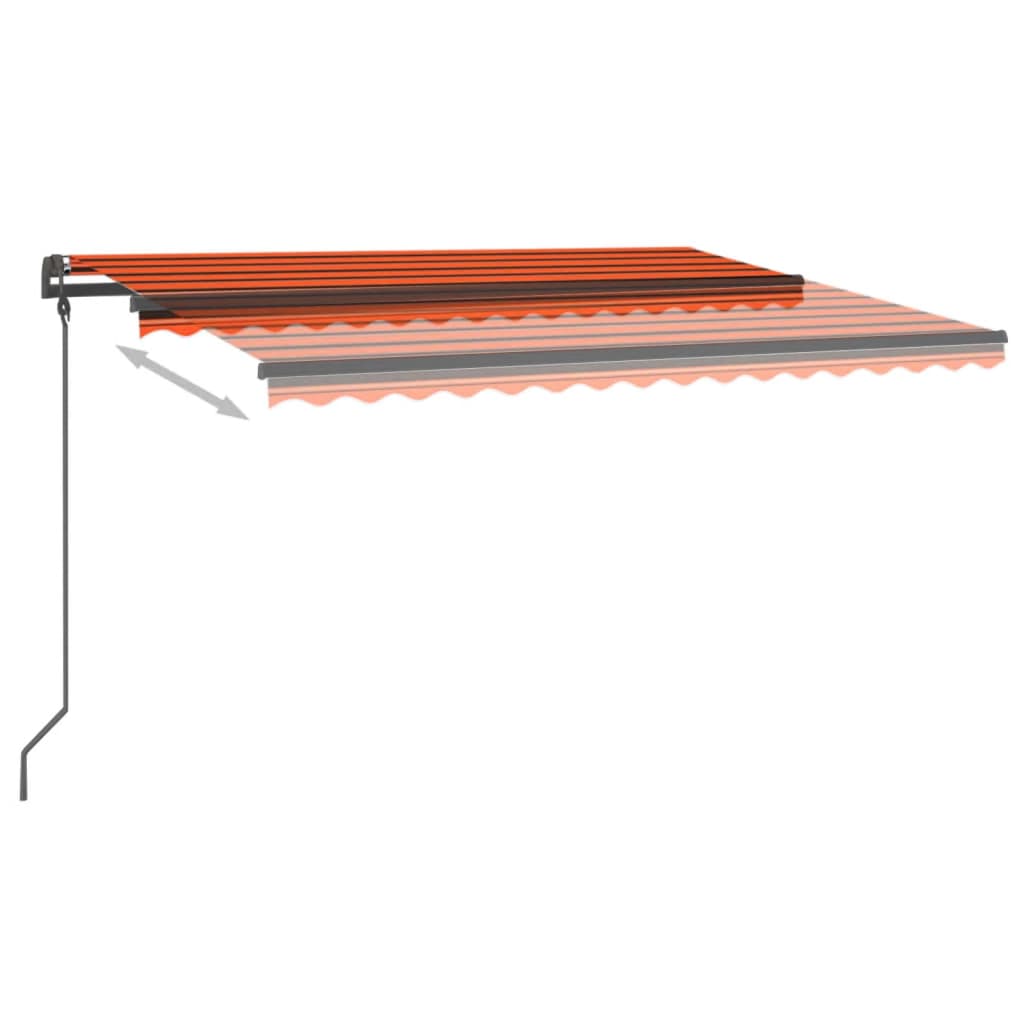 Tenda Automatica con Sensore Vento e LED 4,5x3m Arancio Marrone 3070175