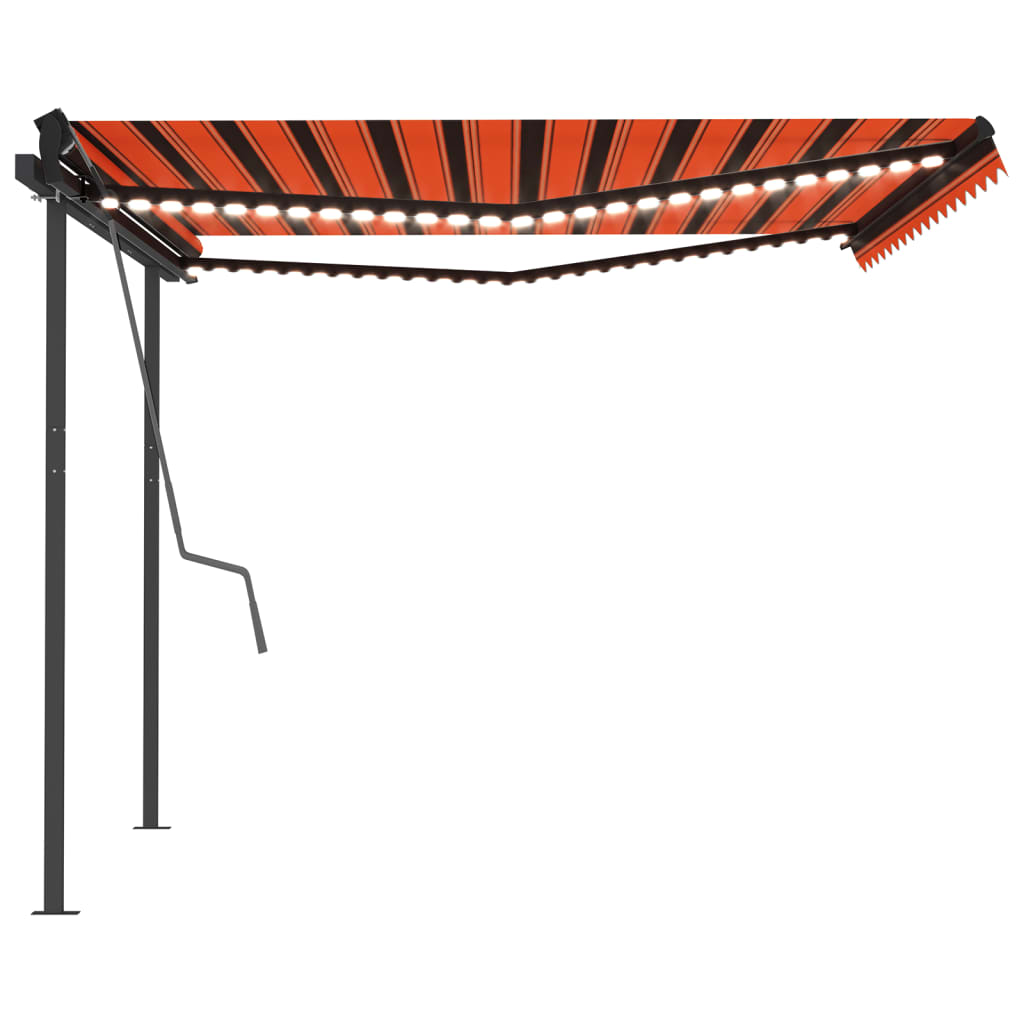 Tenda Automatica con Sensore Vento e LED 4,5x3m Arancio Marrone 3070175