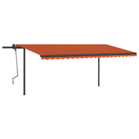 Tenda da Sole Retrattile Manuale Pali 5x3 m Arancione Marrone 3070180