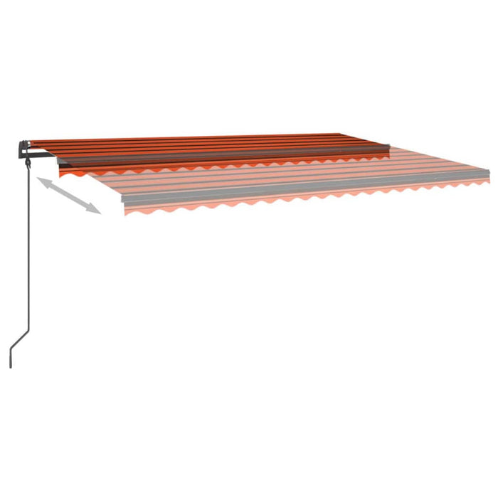 Tenda da Sole Retrattile Manuale Pali 5x3 m Arancione Marrone 3070180