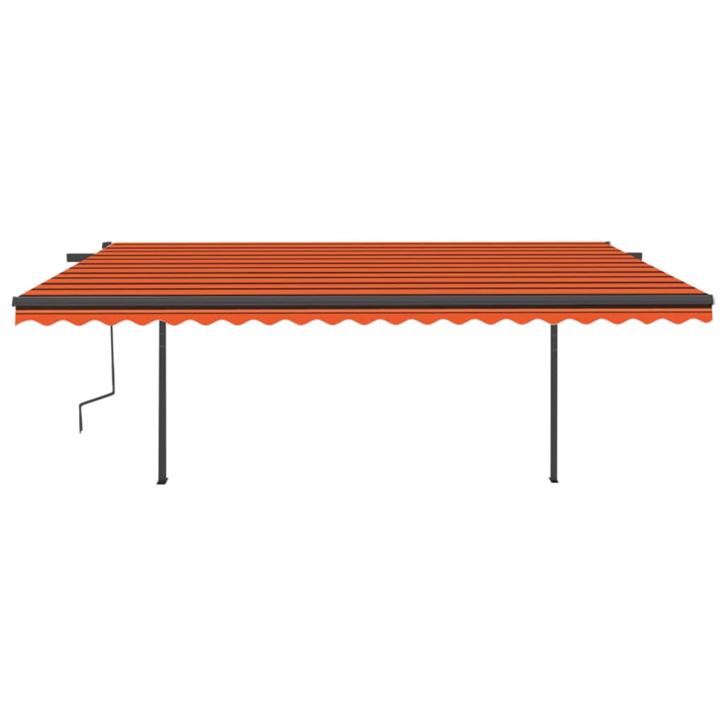 Tenda da Sole Retrattile Manuale Pali 5x3 m Arancione Marrone 3070180