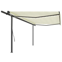 Tenda da Sole Retrattile Manuale con LED 5x3 m Crema 3070182