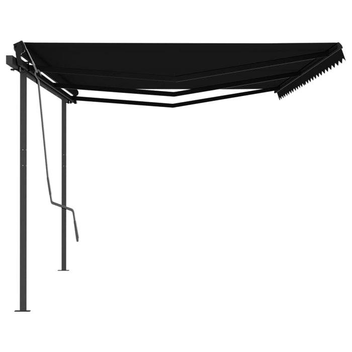 Tenda da Sole Retrattile Manuale con Pali 6x3 m Antracite 3070199