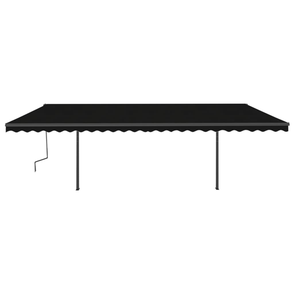 Tenda da Sole Retrattile Manuale con Pali 6x3 m Antracite 3070199