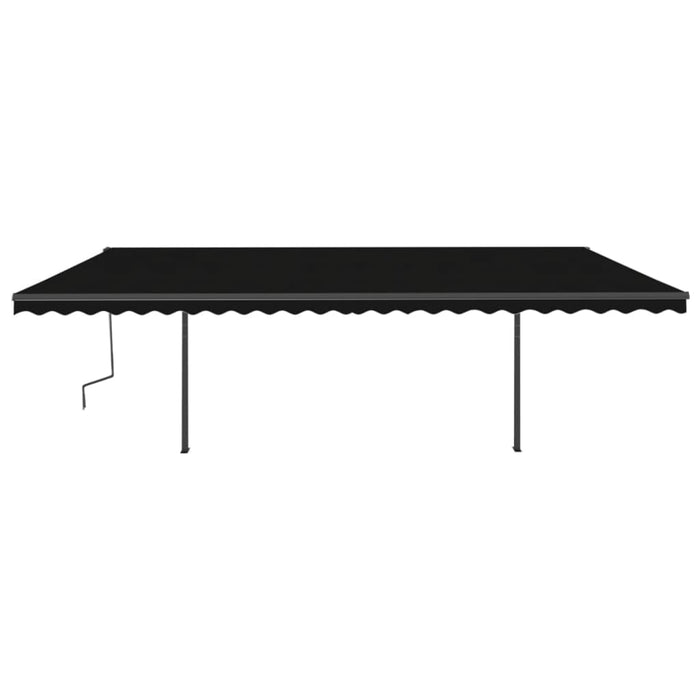 Tenda da Sole Retrattile Manuale con Pali 6x3 m Antracite 3070199