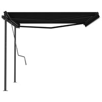 Tenda da Sole Retrattile Manuale con Pali 4x3,5 m Antracite