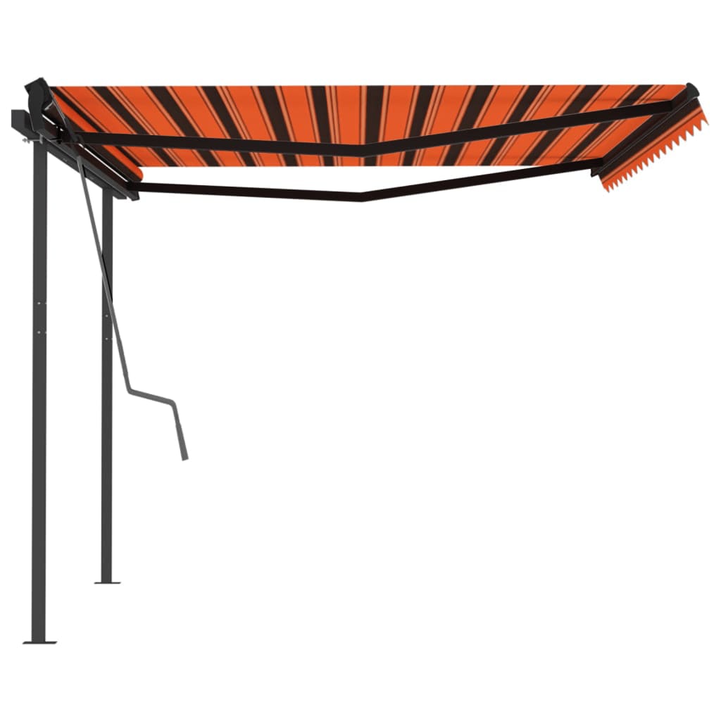 Tenda da Sole Retrattile Manuale Pali 4x3,5 m Arancio Marrone cod mxl 39719