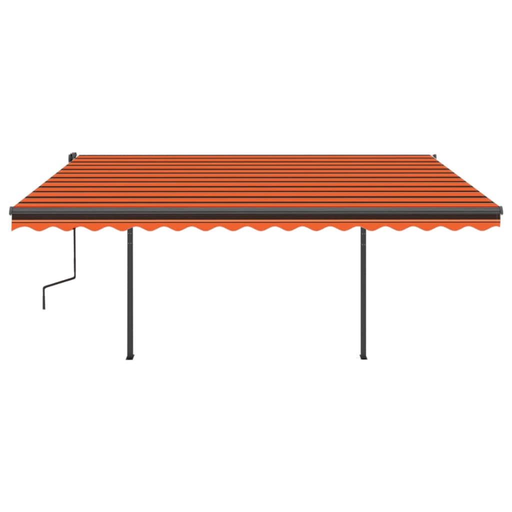 Tenda da Sole Manuale con LED 4x3,5 m Arancione e Marrone 3070220