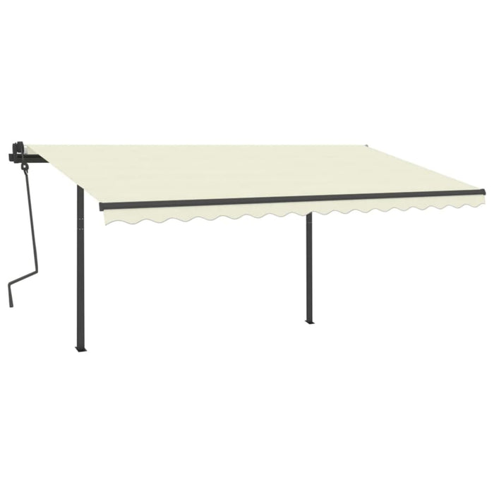 Tenda da Sole Retrattile Manuale con LED 4x3,5 m Crema 3070222