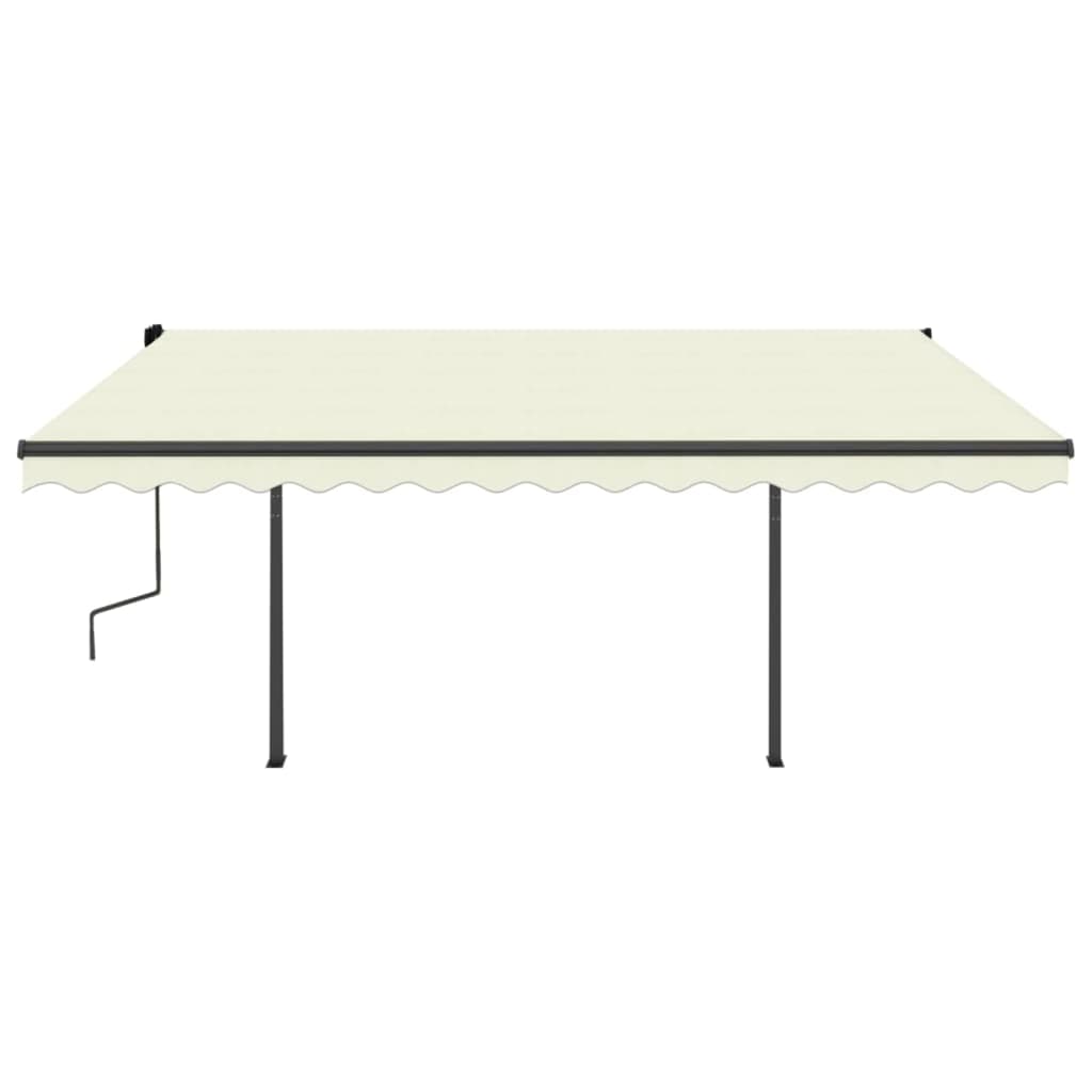 Tenda da Sole Retrattile Manuale con LED 4x3,5 m Crema 3070222