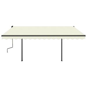 Tenda da Sole Retrattile Manuale con LED 4x3,5 m Crema 3070222