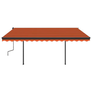 Tenda da Sole Manuale con LED 4x3,5 m Arancione e Marrone 3070225