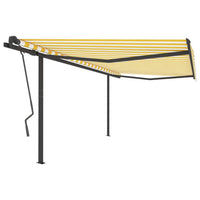 Tenda Retrattile Automatica con Pali 4x3,5 m Gialla e Bianca cod mxl 60720