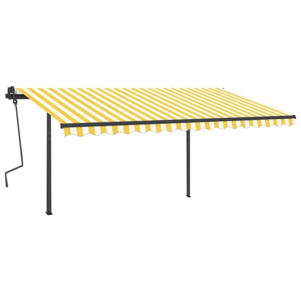 Tenda Retrattile Automatica con Pali 4x3,5 m Gialla e Bianca cod mxl 60720