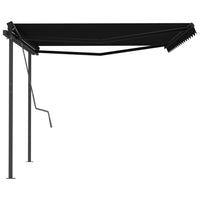 Tenda da Sole Retrattile Automatica con Pali 4x3,5 m Antracite 3070229