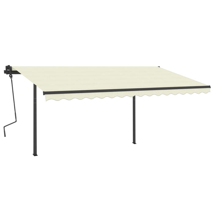 Tenda da Sole Retrattile Manuale con LED 4,5x3,5 m Crema 3070242