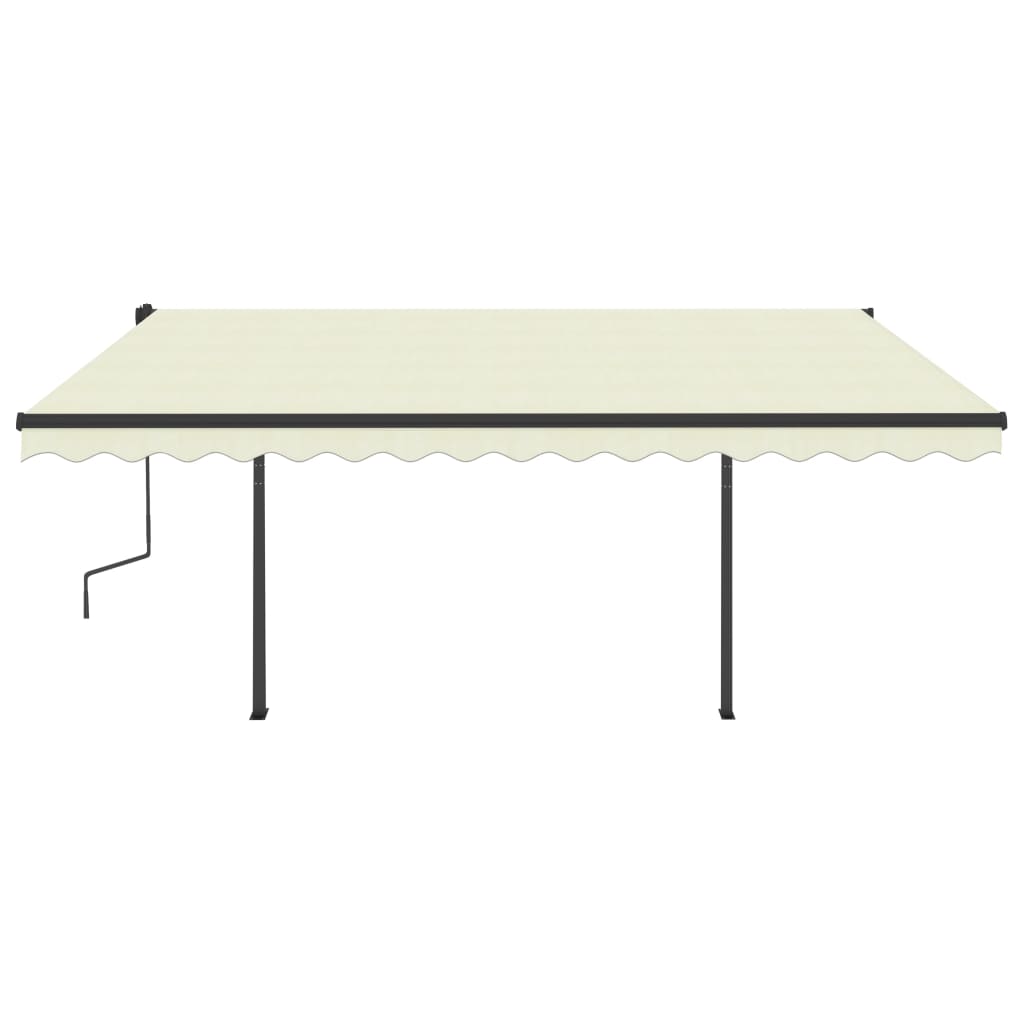 Tenda da Sole Retrattile Manuale con LED 4,5x3,5 m Crema 3070242