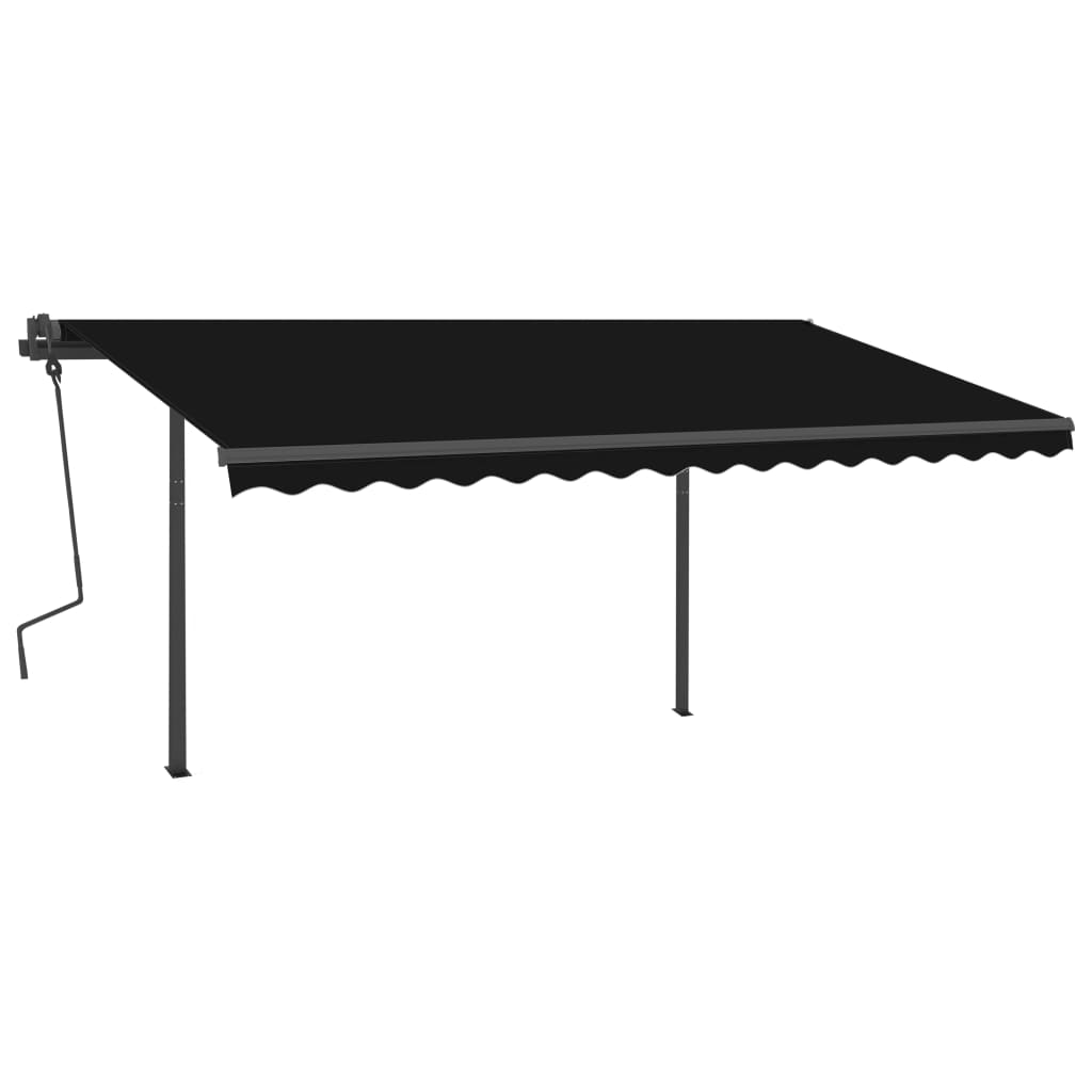 Tenda da Sole Retrattile Automatica e Pali 4,5x3,5 m Antracite 3070249