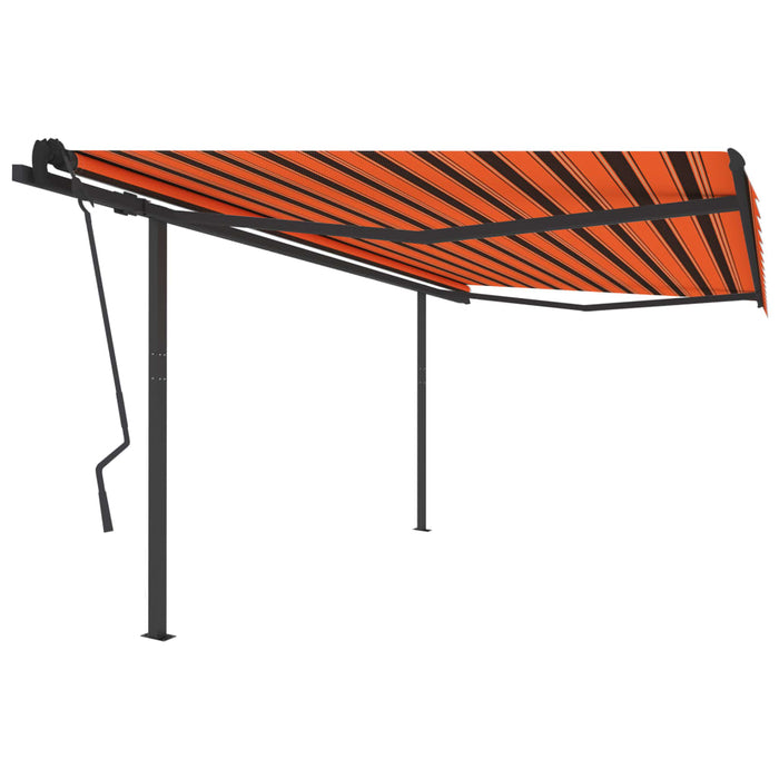 Tenda Retrattile Automatica con Pali 4,5x3,5 m Arancio Marrone cod mxl 68343