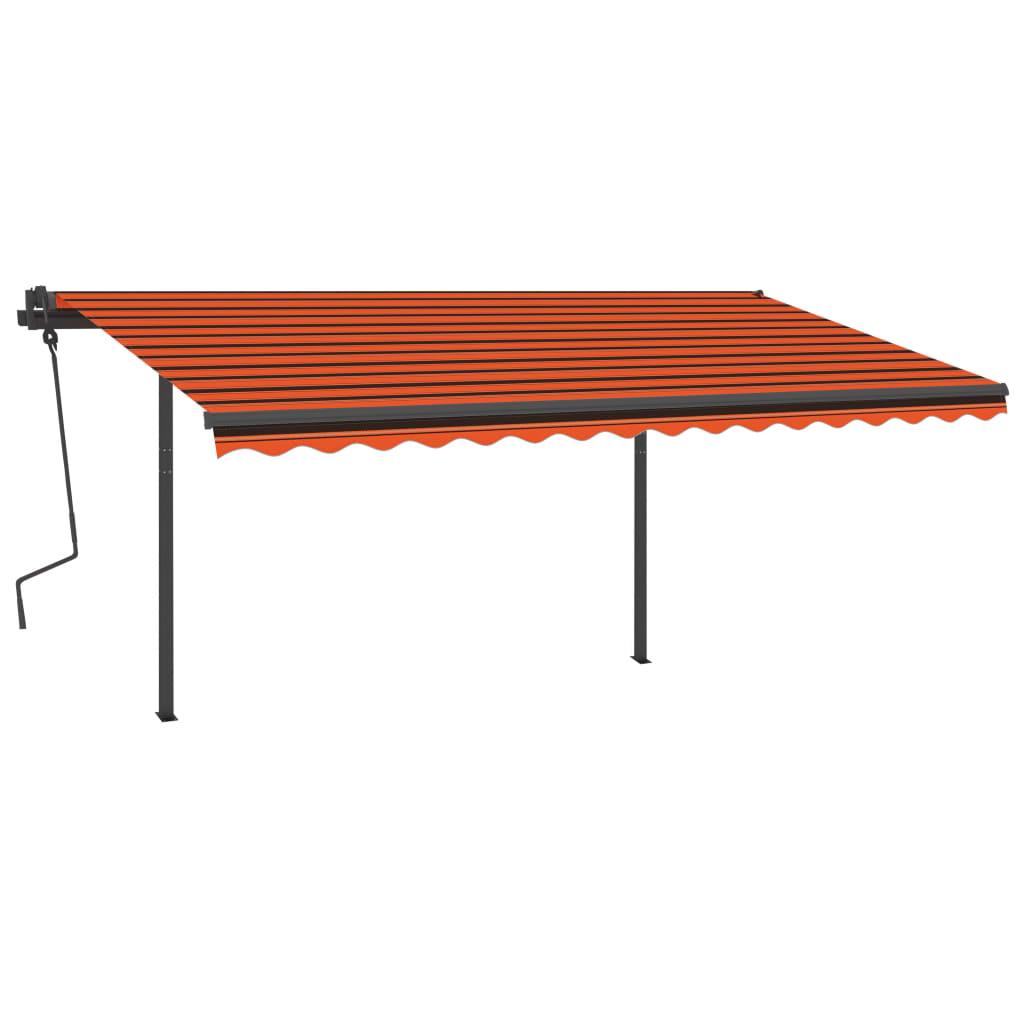 Tenda Retrattile Automatica con Pali 4,5x3,5 m Arancio Marrone cod mxl 68343