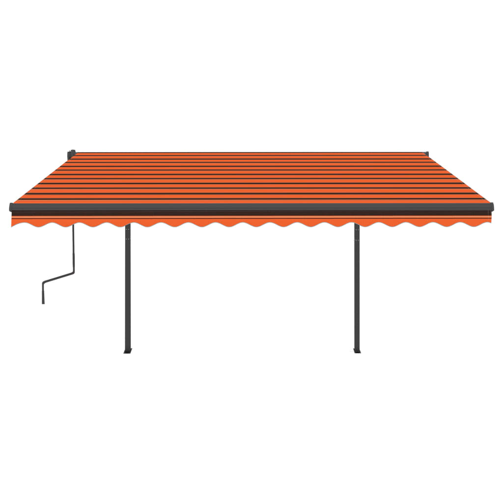 Tenda Retrattile Automatica con Pali 4,5x3,5 m Arancio Marrone cod mxl 68343