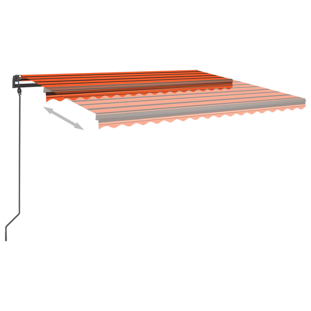 Tenda Retrattile Automatica con Pali 4,5x3,5 m Arancio Marrone cod mxl 68343