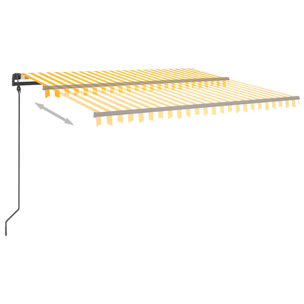 Tenda Automatica con Sensore Vento LED 4,5x3,5m Gialla e Bianca 3070253