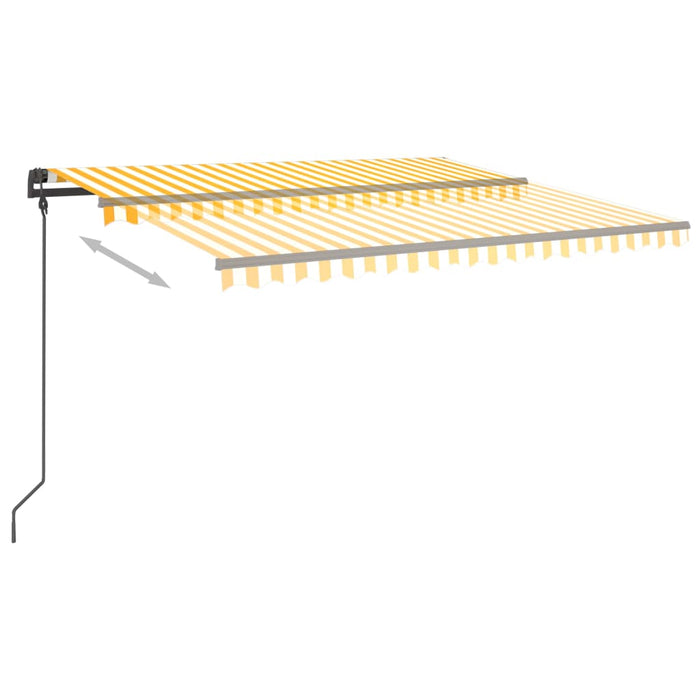 Tenda Automatica con Sensore Vento LED 4,5x3,5m Gialla e Bianca 3070253