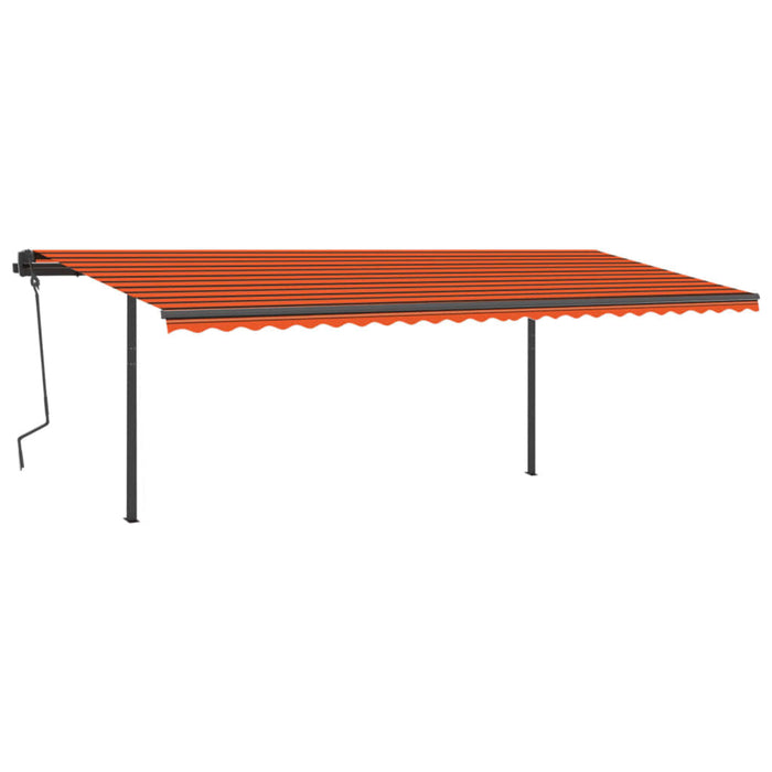 Tenda Retrattile Manuale con Pali 6x3,5 m Arancio e Marrone cod mxl 39699